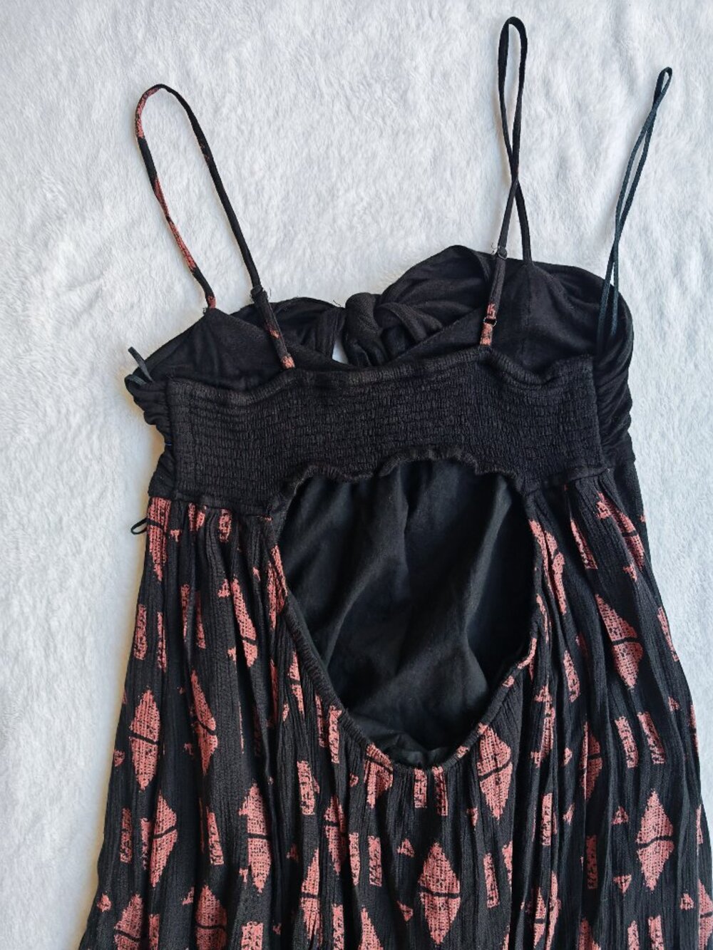 Free People Black Boho High Low Maxi Dress Tie Flowy size xs - Picture 13 of 14